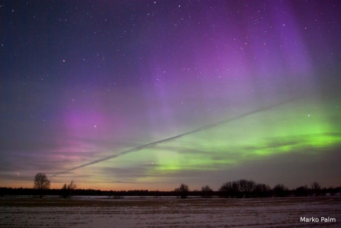 Northerh Lights in Estonia and Panstarrs comet